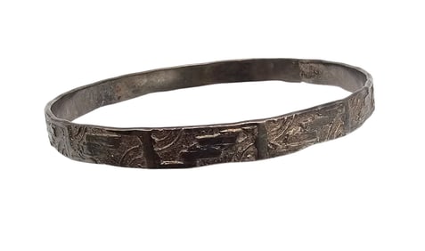 Mexico Stamped Sterling Silver Bangle Bracelet 15.5 G