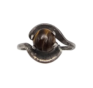 Mexico Tiger's Eye Sterling Silver Ring Size 7 2.9 G