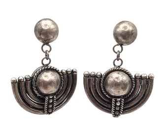 Sterling Silver Modernist Earrings 9 G