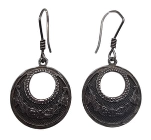 Mexico Sterling Silver Ivy Earrings 8.4 G
