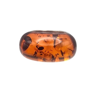 Amber Sterling Silver Ring Size 8.25 8.9 G