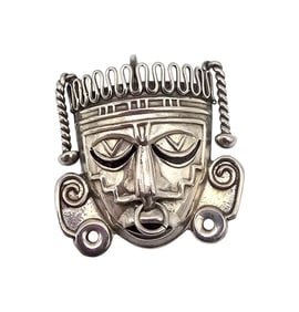 JNN Mexico Sterling Silver Mask Pendant 5.6 G