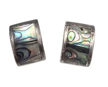 ATI Mexico Abalone Sterling Silver Earrings 15.2 G