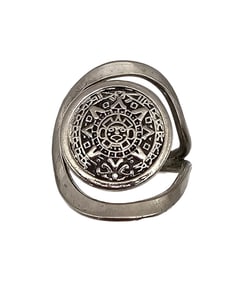 Mexico Sterling Silver Aztec/Mayan Style Ring Size 7 6 G