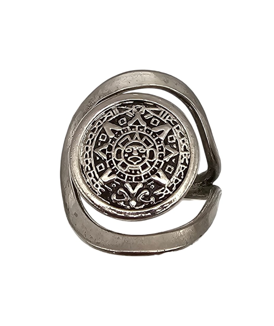 Mexico Sterling Silver Aztec/Mayan Style Ring Size 7 6 G (1 of 4)