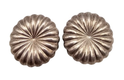 Sterling Silver Hollow Form Flower Earrings 21.2 G
