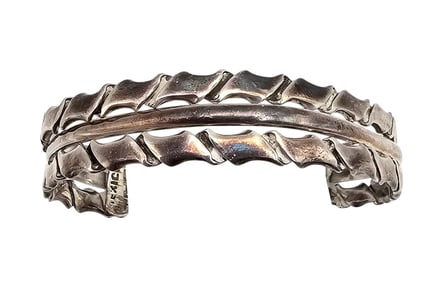 Mexico Taxco TA-117 3 Band Cuff Bracelet 14.1 G