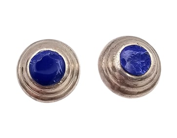 CCC Mexico Lapis Sterling Silver Earrings 10 G