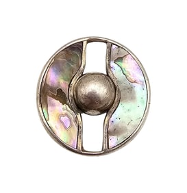 Abalone Sterling Silver Modernist Ring Size 6.8 G