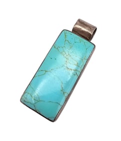 ATI Mexico Turquoise Sterling Silver Pendant 16.7 G