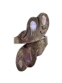 Mexico Abalone Sterling Silver Wrap Ring Size 4.5 3.7 G