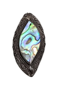 Abalone Sterling Silver Ring Size 6.5 7.9 G