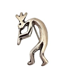 Southwestern Sterling Silver Kokopelli Brooch 3.9 G