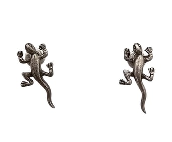 Southwestern Sterling Silver Lizard Earrings 1.9 G