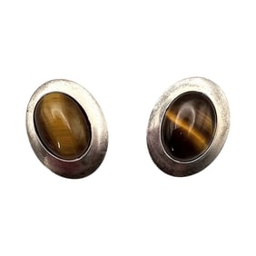 Southwestern Tigers Eye Sterling Silver Earrings 5.5 G
