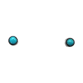 Southwestern Turquoise Sterling Silver Earrings 0.4 G