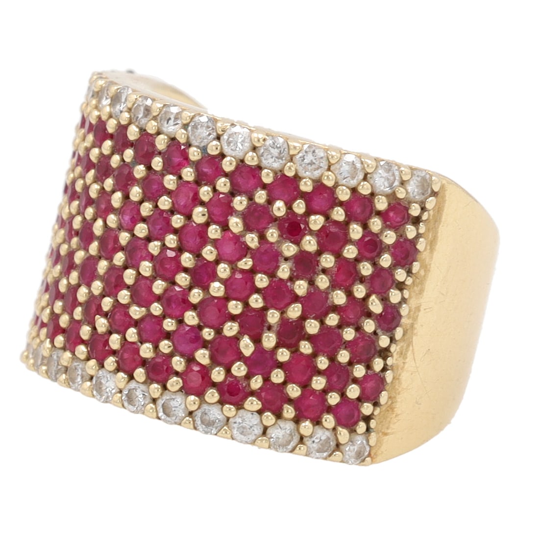 EFFY Ruby Diamond 14K Gold Cocktail Ring Size 6.75