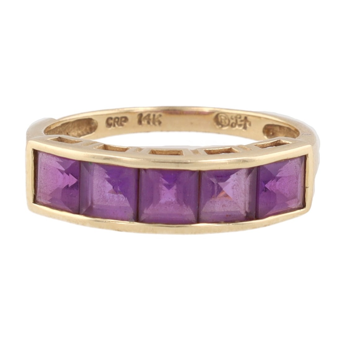 CRP LT Amethyst 14K Gold Cocktail Ring Size 6.75 (1 of 6)