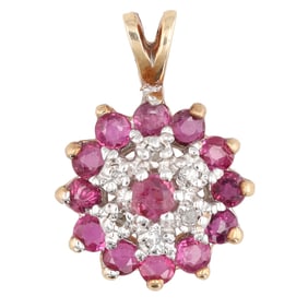 GTR Diamond Ruby 10K Gold Pendant