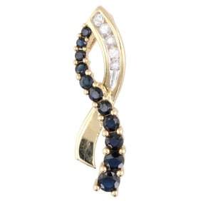 WS Sapphire White Topaz 10K Gold Pendant