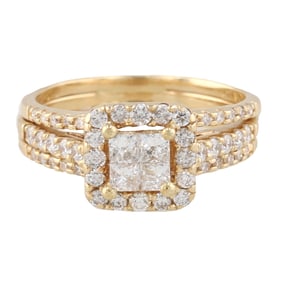 F. D. Diamond 14K Gold Cocktail Ring Size 7.75 6.7 G