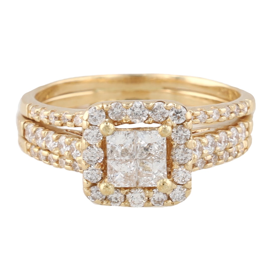 F. D. Diamond 14K Gold Cocktail Ring Size 7.75 6.7 G (1 of 6)