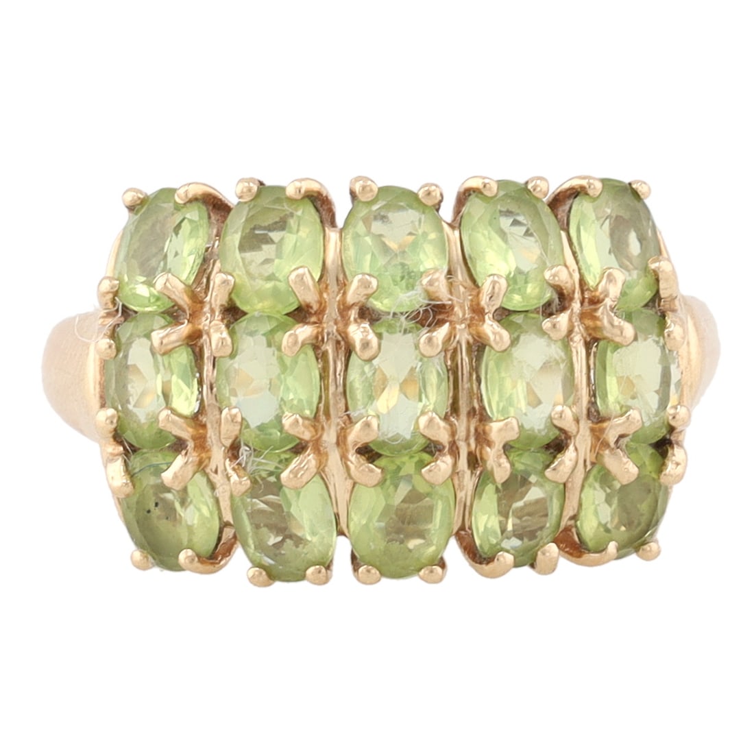 F Peridot 10K Gold Cocktail Ring Size 7 (1 of 6)