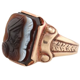 Cameo 10K Gold Ring Size 9.25