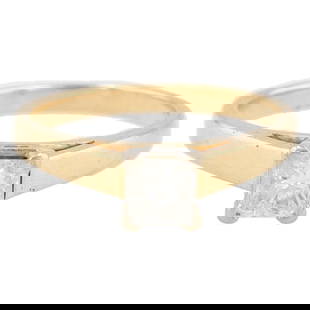 ZEI Diamond 14K Gold Solitaire Ring Size 6.75: ZEI Diamond 14K Gold Solitaire Ring Size 6.75 3.5 G Approximately 0.59 G