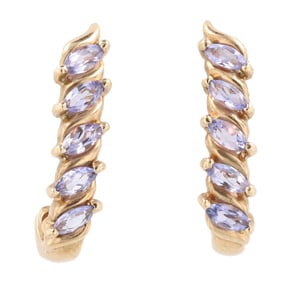 RGE Lavander Stone 10K Gold Earrings