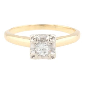Park Lane Diamond 14K Gold Solitaire Ring Size 4.75
