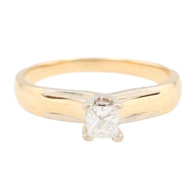 AVIV Diamond 14K Gold Solitaire Ring Size 7
