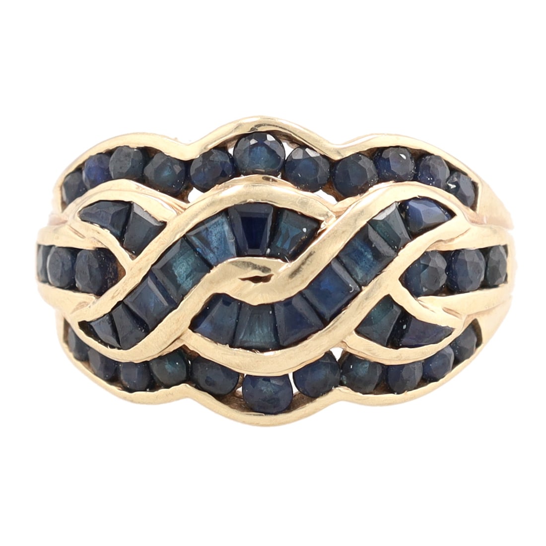 Black Spinel 14K Gold Cocktail Ring Size 7.5 (1 of 7)