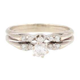 Diamond 14K Gold Cocktail Ring Size 6.5