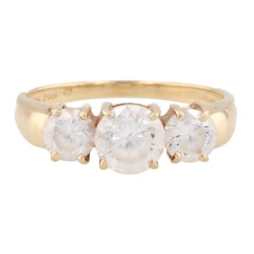 Cubic Zirconia 10K Gold Ring Size 9