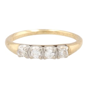 Coronation Diamond 14K Gold Cocktail Ring Size 5.25