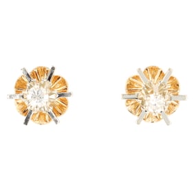 Diamond 14K Gold Stud Earrings