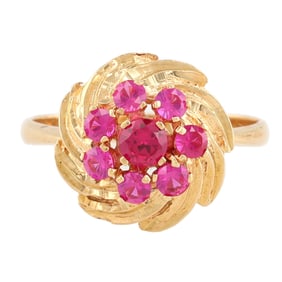 Ruby 18K Gold Ring Size 7.25
