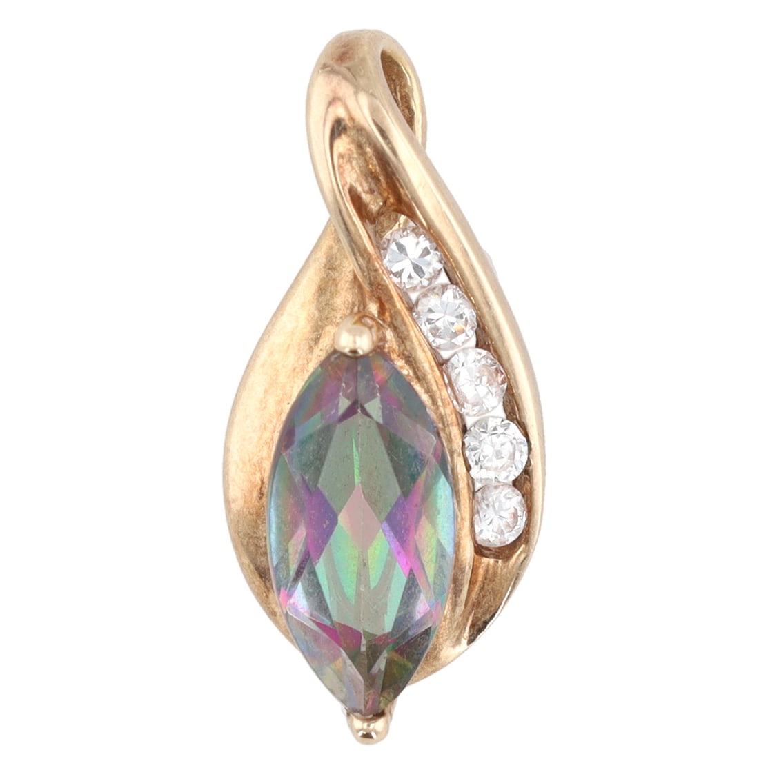 Mystic Topaz 10K Gold Pendant: Mystic Topaz 10K Gold Pendant 1.5 G Approximately 1 TCW