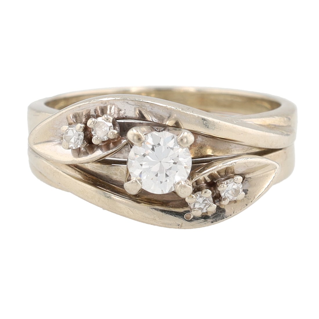 Platinum Diamond Cocktail Ring Size 6 (1 of 7)