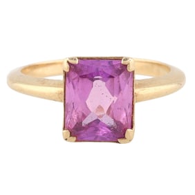 Ruby 10K Gold Cocktail Ring Size 4.5