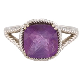 Amethyst 10K White Gold Ring Size 6.25