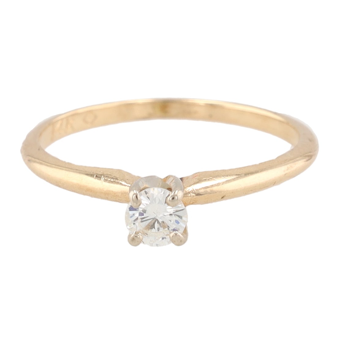 Diamond 14K Gold Solitaire Ring Size 4.75 (1 of 6)