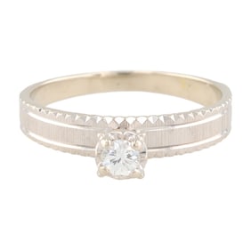 Diamond 14K Gold Solitaire Ring Size 6