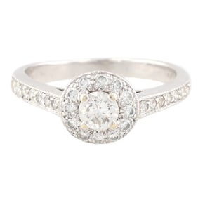 Diamond 14K White Gold Ring Size 10