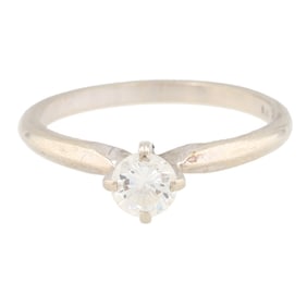 Diamond 14K White Gold Solitaire Ring Size 7.25