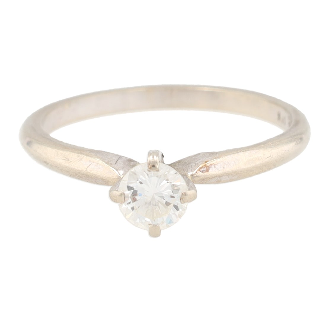 Diamond 14K White Gold Solitaire Ring Size 7.25 (1 of 6)