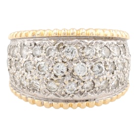 Diamond 14K Gold Cocktail Ring Size 6.75