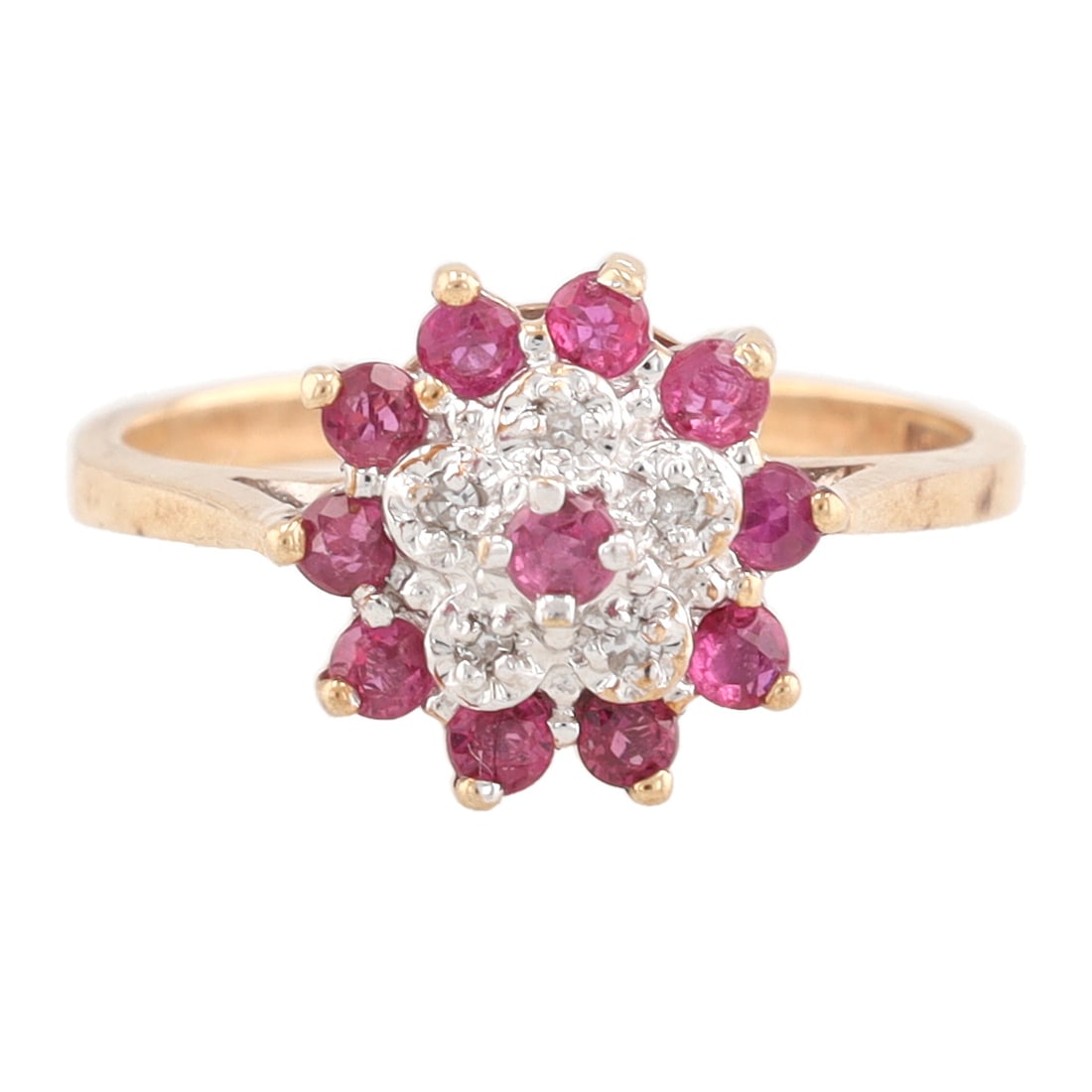 Ruby Diamond 10K Gold Ring Size 6.5 (1 of 6)