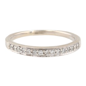 Diamond 14K White Gold Wedding Ring Size 7.75